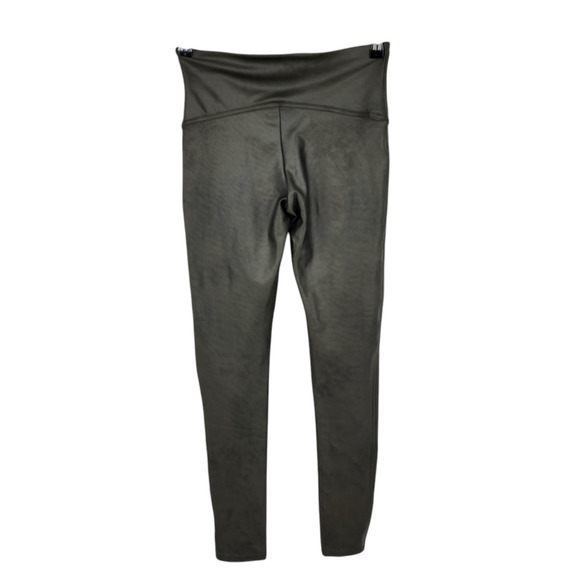 SPANX High Waist Faux Leather Leggings in Olive Green Size Large - Picture 3 of 4